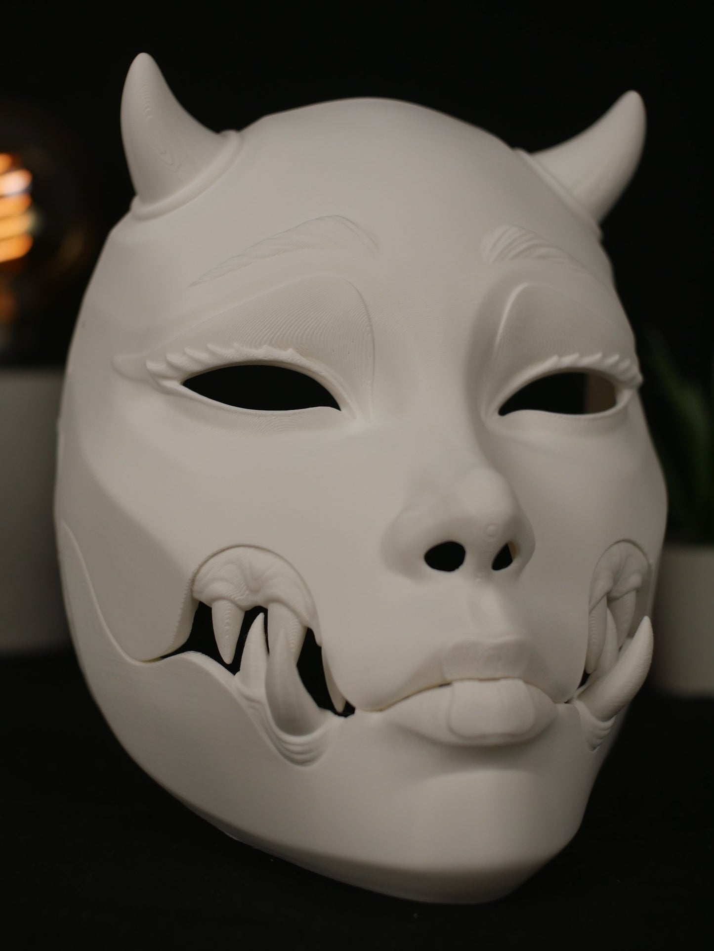 Máscara articulada Kuchisake - Oni Yokai móvil de mandíbula estilo demonio japonés