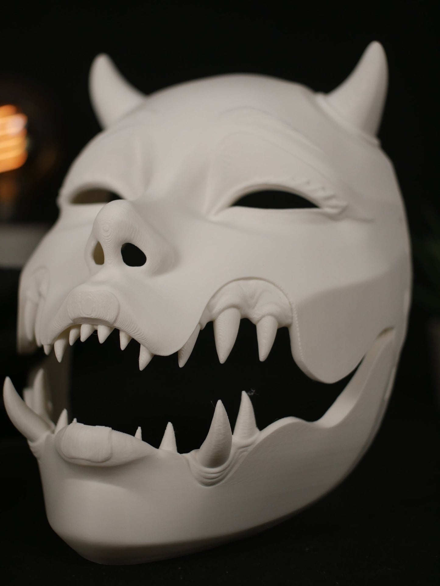 Máscara articulada Kuchisake - Oni Yokai móvil de mandíbula estilo demonio japonés