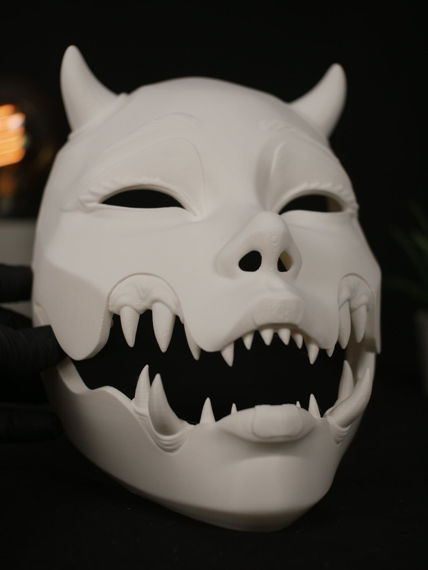 Máscara articulada Kuchisake - Oni Yokai móvil de mandíbula estilo demonio japonés