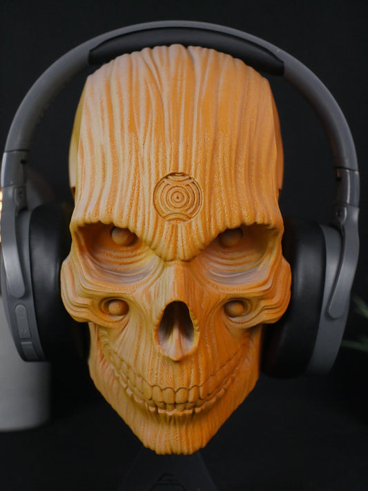 Soporte para auriculares con calavera de Holy Quin: decoración de oficina para videojuegos