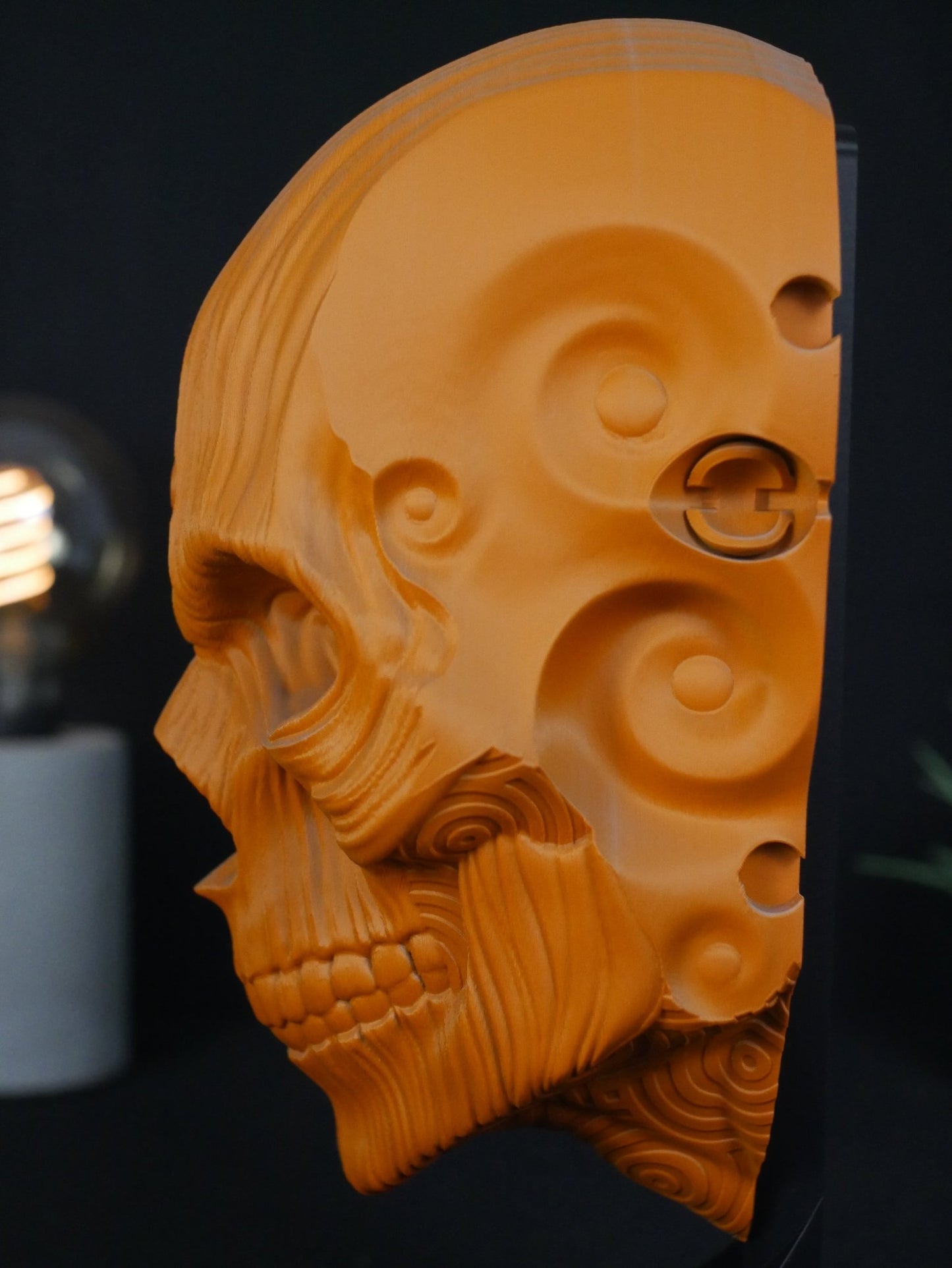 Soporte para auriculares con calavera de Holy Quin: decoración de oficina para videojuegos