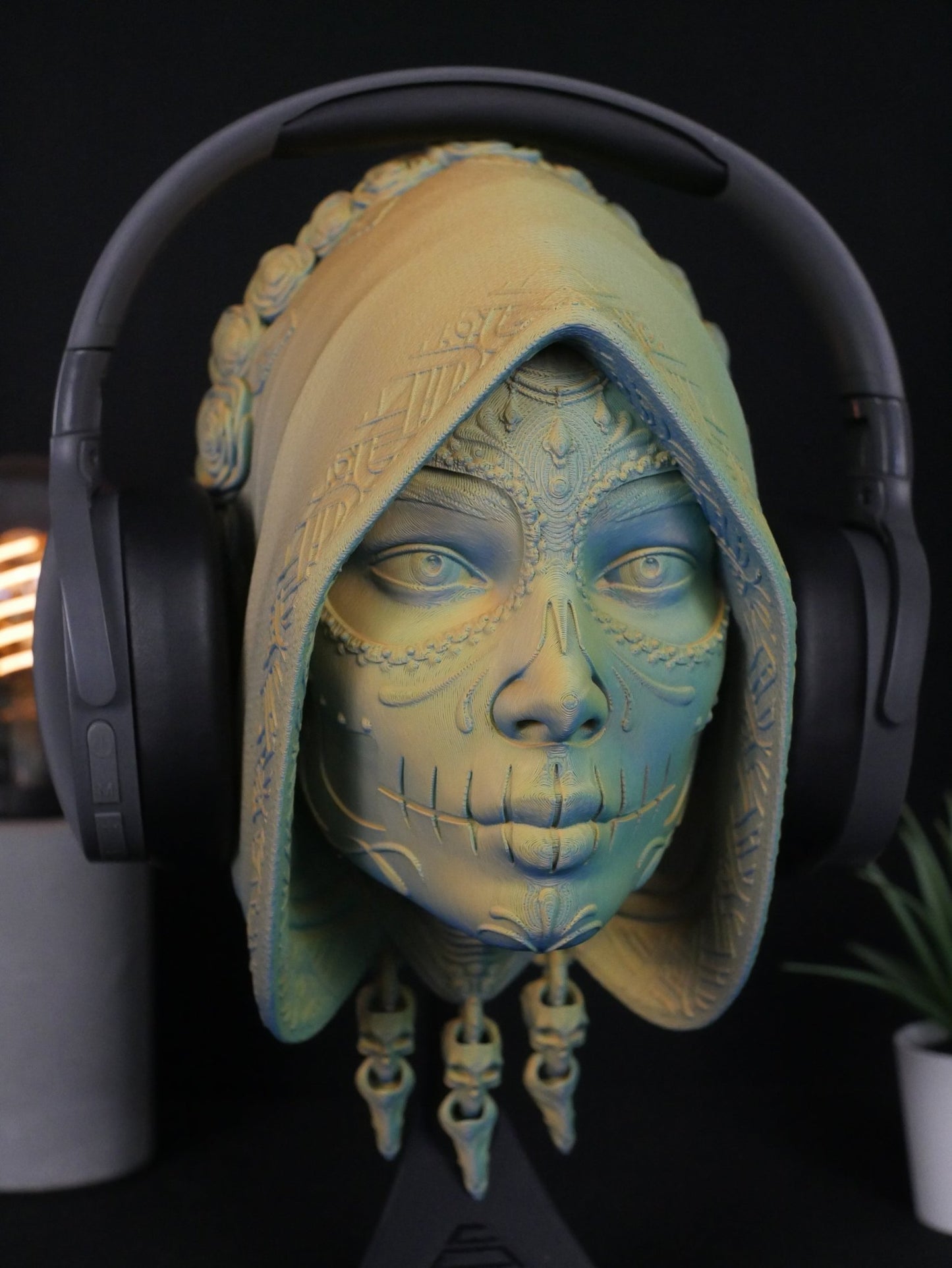 Soporte para Auriculares Santa Catrina | Base para Cascos Gamer y Decoración Día de Muertos