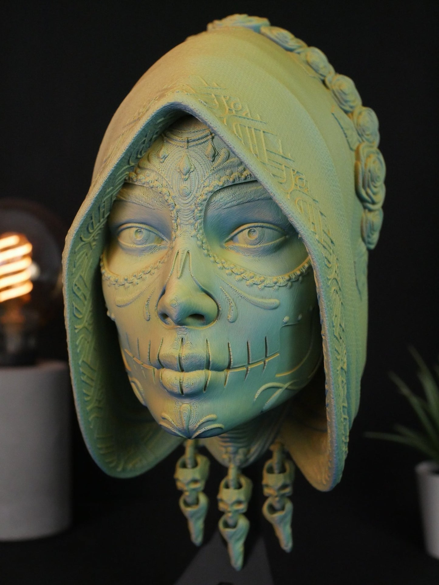 Soporte para Auriculares Santa Catrina | Base para Cascos Gamer y Decoración Día de Muertos