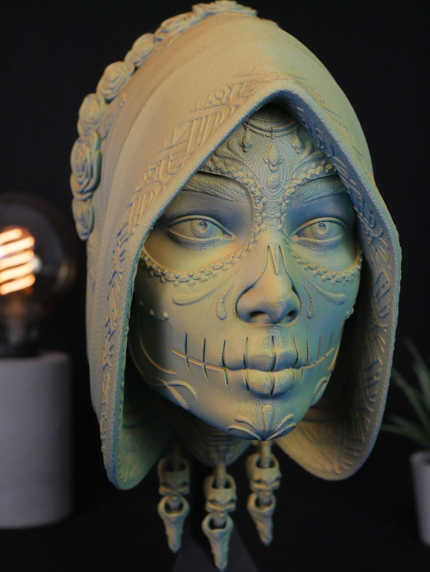 Soporte para Auriculares Santa Catrina | Base para Cascos Gamer y Decoración Día de Muertos