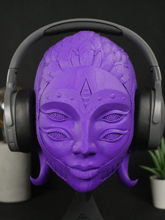 Soporte para auriculares Black Harlequin: soporte para auriculares de gaming y organizador de escritorio