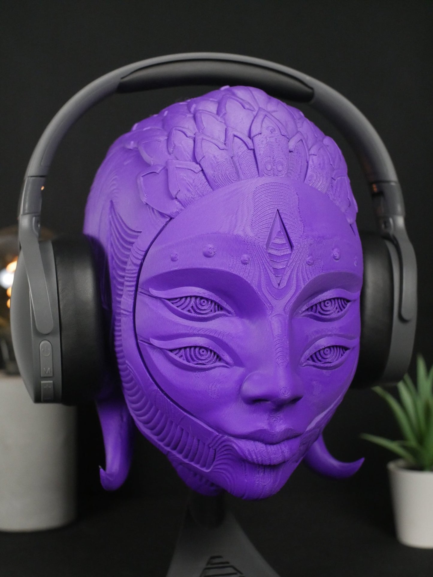 Soporte para auriculares Black Harlequin: soporte para auriculares de gaming y organizador de escritorio