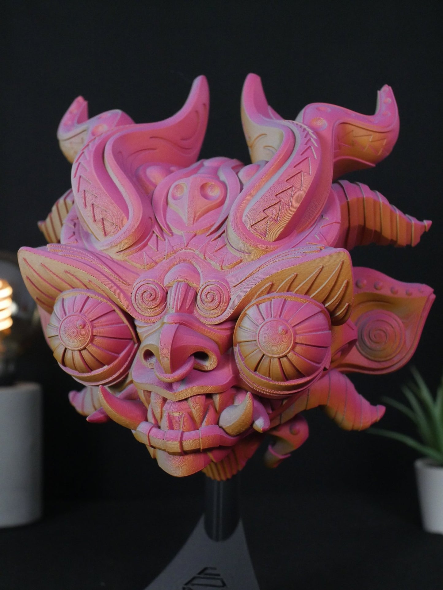 Escultura Supay: Máscara del Dios Inca del Inframundo (Pared + Soporte Incluido)