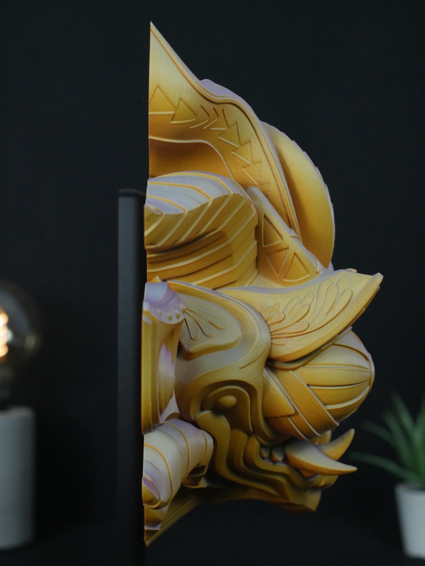 Escultura Supay: Máscara del Dios Inca del Inframundo (Pared + Soporte Incluido)