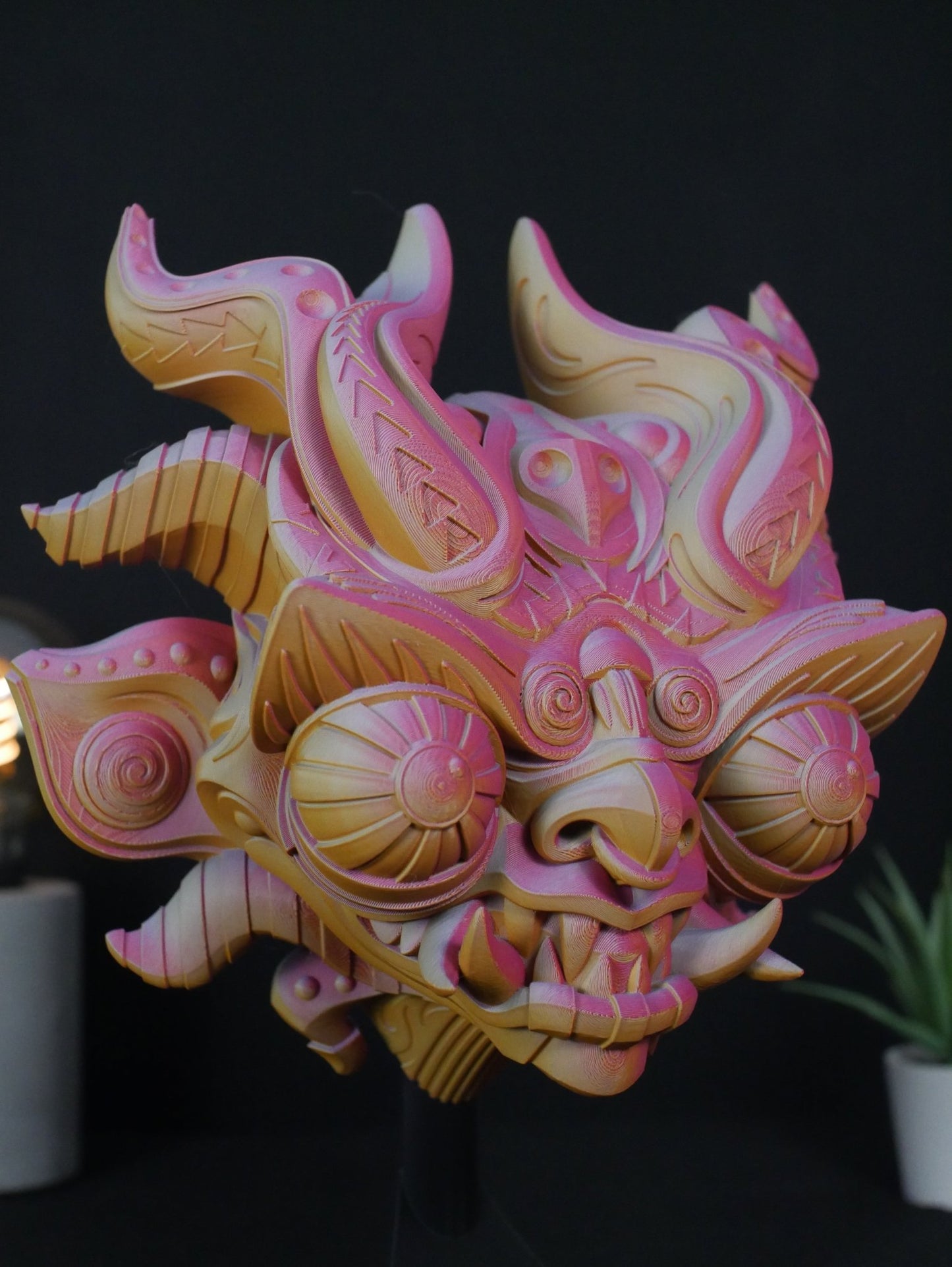 Escultura Supay: Máscara del Dios Inca del Inframundo (Pared + Soporte Incluido)