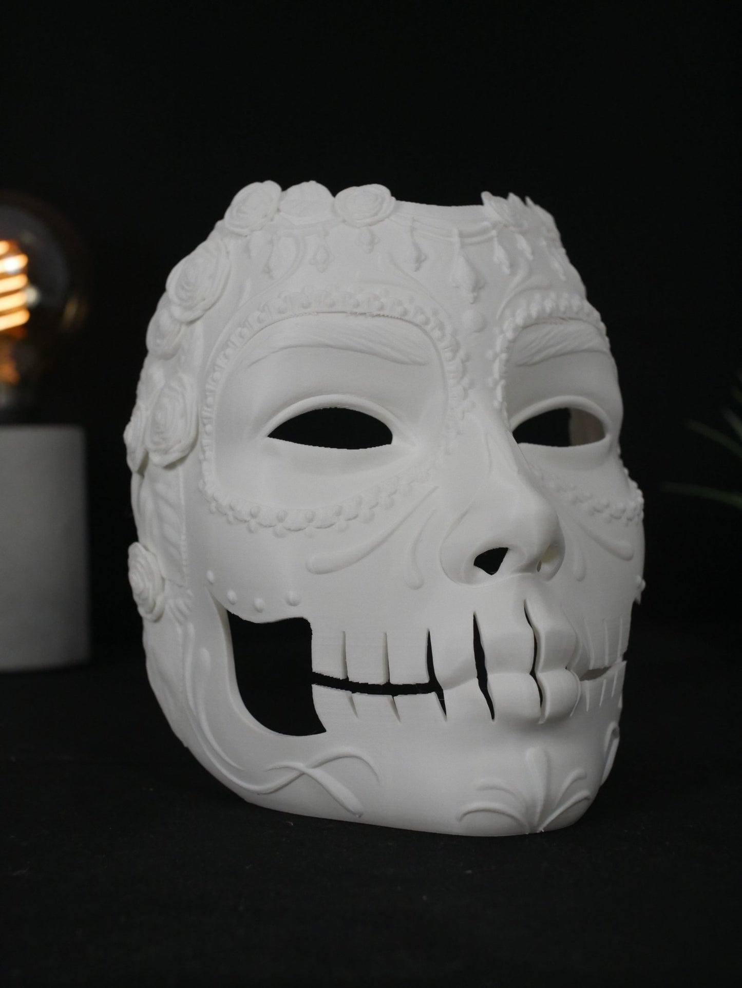 Máscara de Catrina / Calavera de Azúcar - Disfraz Día de los Muertos y Halloween - Personalizable