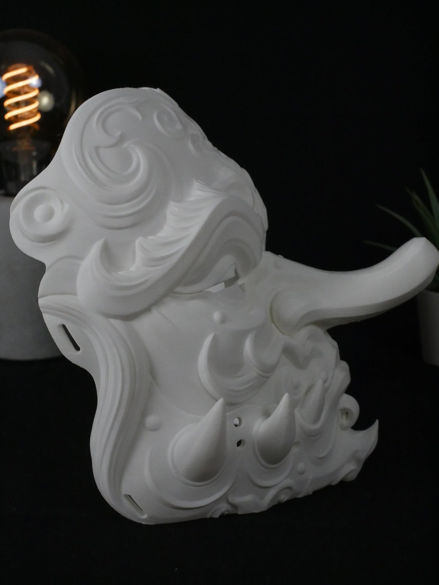 Máscara Tengu Tradicional - Demonio Japonés Yokai para Cosplay, Samurai y Decoración (Nariz Larga)