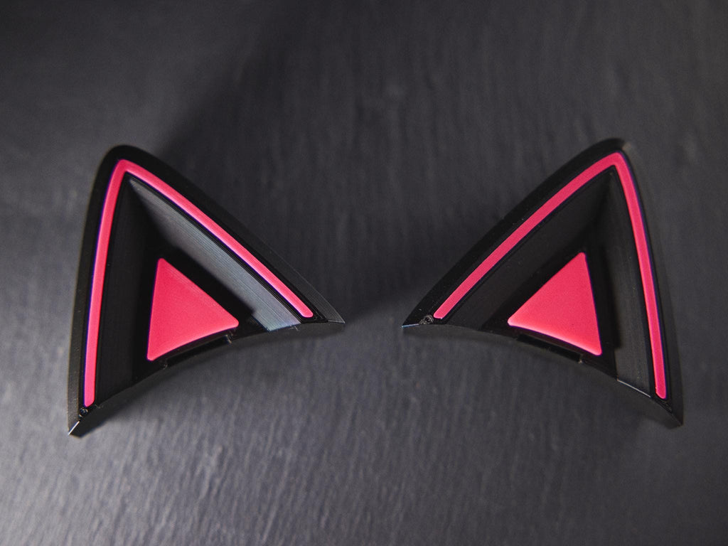 Orejas de gato de colores personalizados para auriculares y diademas de videojuegos. Adorable accesorio de gatito neko para auriculares, serpentinas, festivales y cosplay.