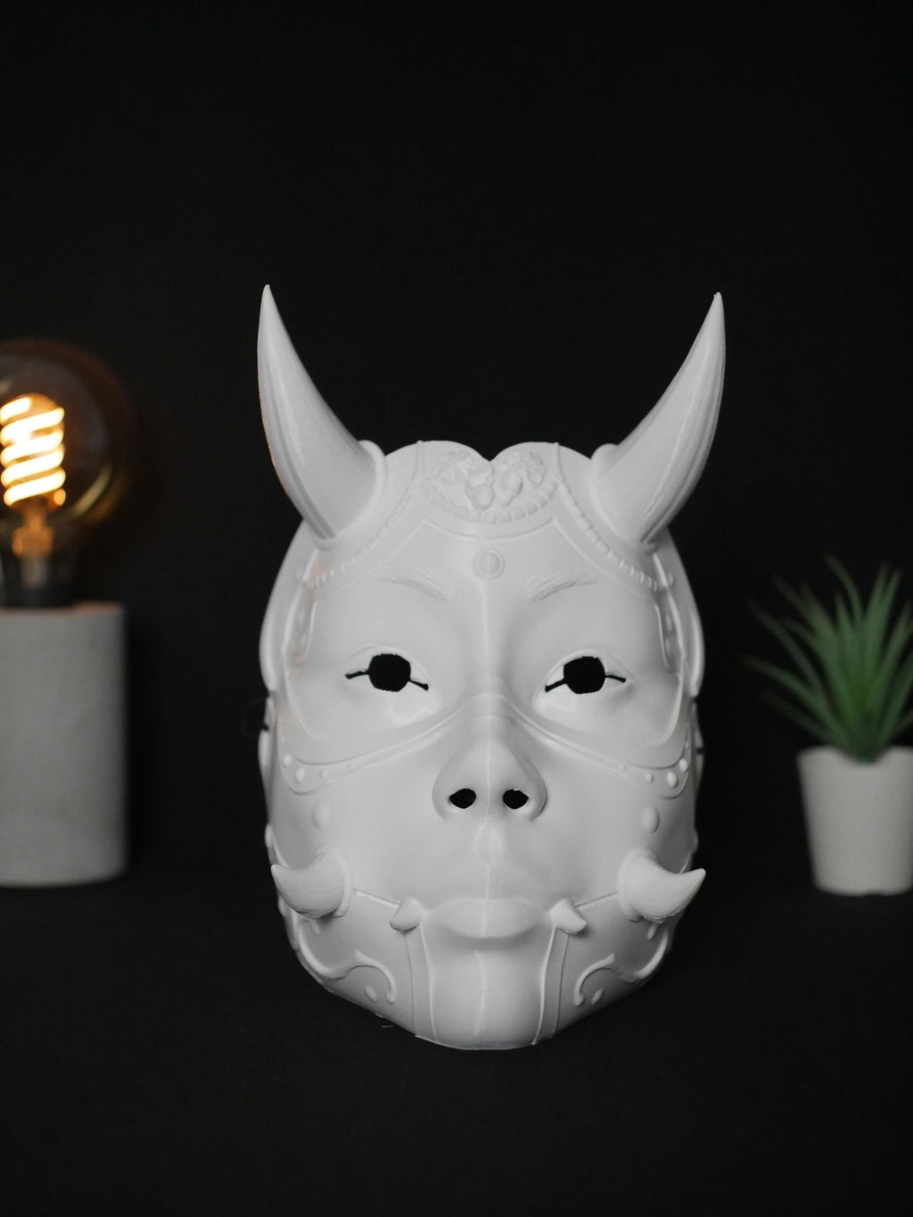 Máscara Hannya de demonio Oni japonés / Máscara usable impresa en 3D para cosplay, disfraz de Halloween y decoración de pared / Colores personalizados