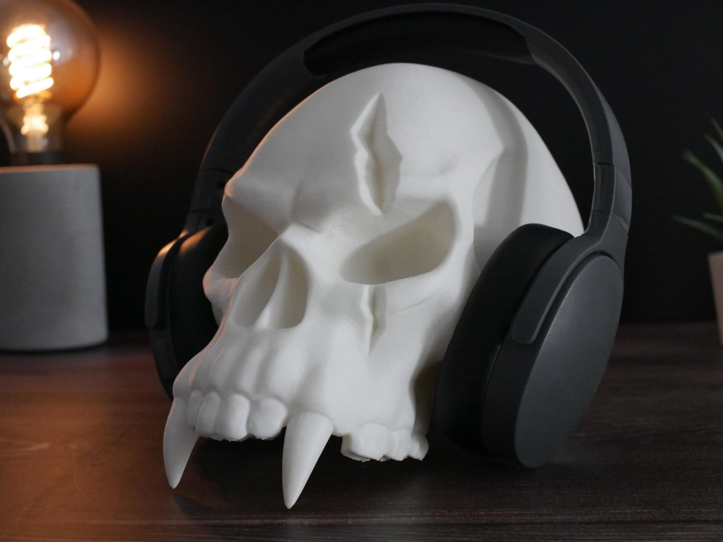 Soporte para auriculares con calavera de orco / Soporte para auriculares de orco para juegos y audio profesional / Diseño llamativo / Regalo perfecto para jugadores