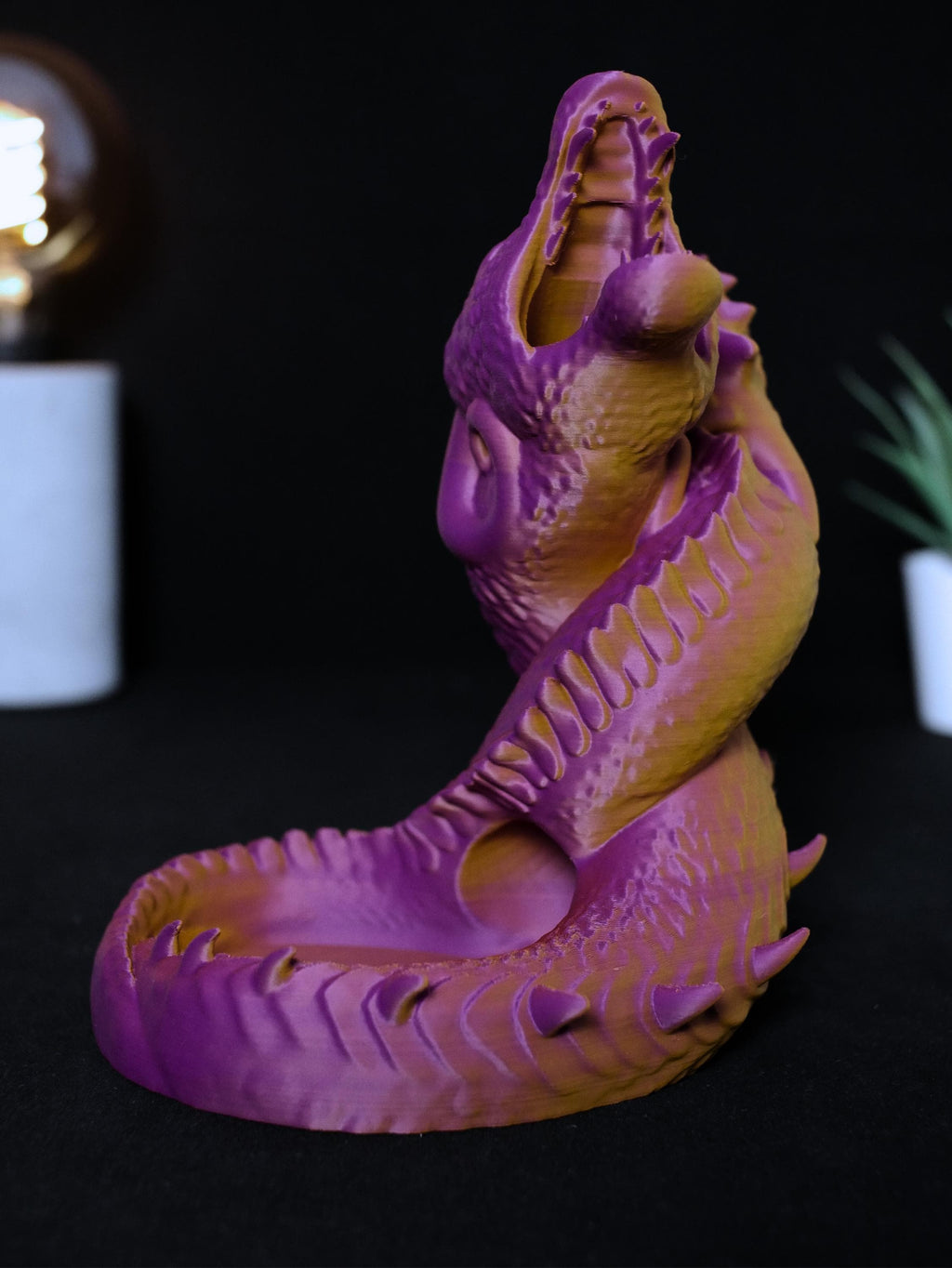 Torre de dados de serpiente y dragón para D&D, dados de rol con bandeja, accesorio de fantasía TTRPG, regalo de Dungeons and Dragons para DM, juegos de mesa