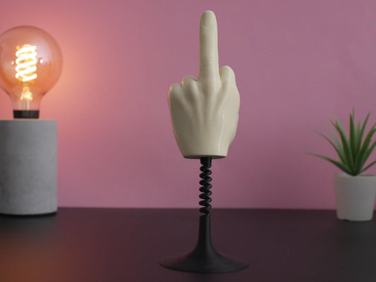Figura de dedo medio: divertido gesto con la mano, decoración de pájaro, perfecto como regalo divertido para oficinas y espacios modernos.