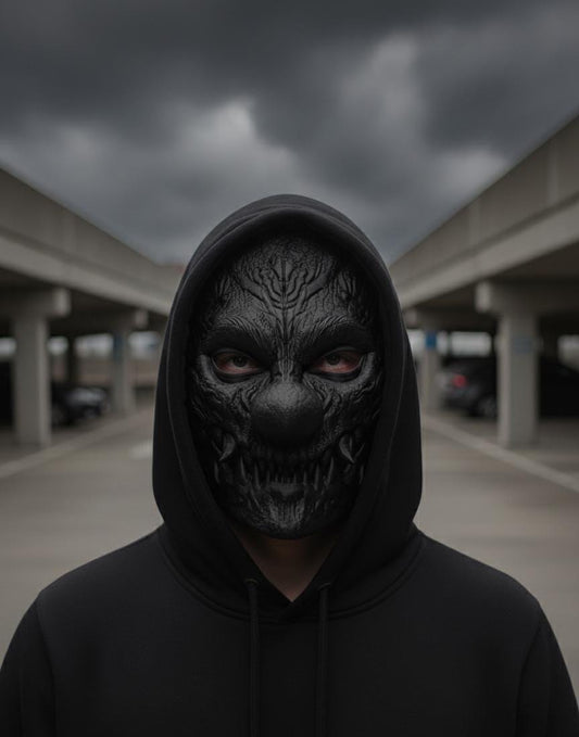 Máscara de payaso aterrador, demonio bufón texturizado para cosplay, disfraz de Halloween 2025 y actor de terror / Máscara impresa en 3D para adultos de cara completa