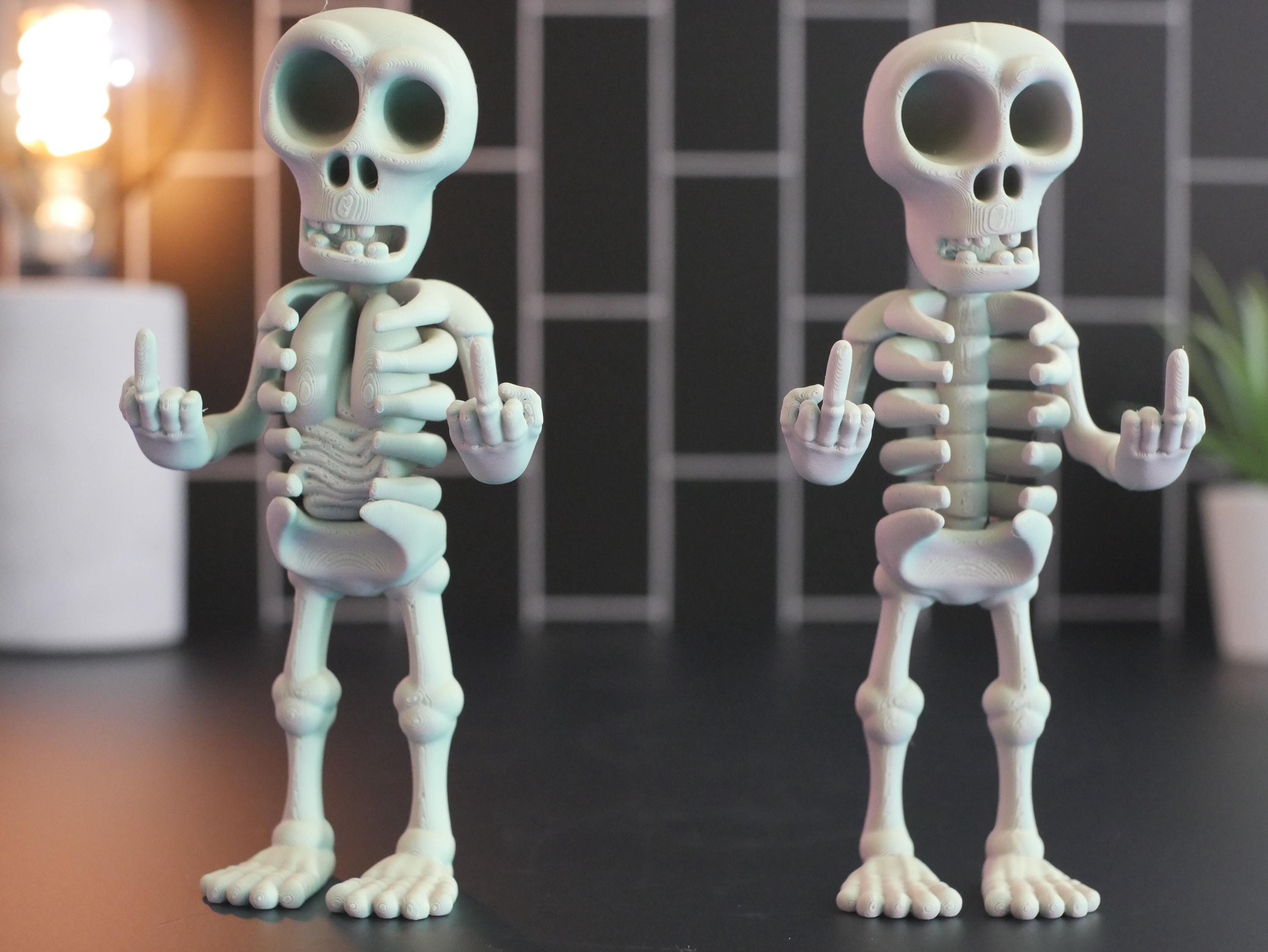 Esqueleto articulado con dedo medio: regalo perfecto para una decoración divertida y única