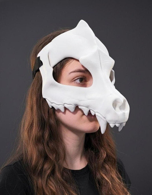 Máscara Cráneo de Lobo - Calavera Canina Realista para Cosplay, Furry y Halloween