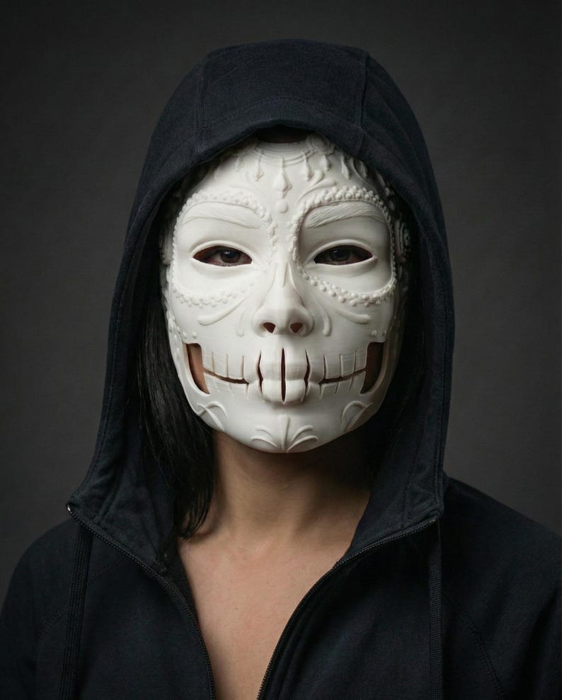 Máscara de Catrina / Calavera de Azúcar - Disfraz Día de los Muertos y Halloween - Personalizable